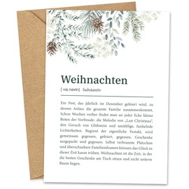 KOKO&LORA® Premium Christmas Cards Set with Kraft Paper Envelopes • Definition Christmas