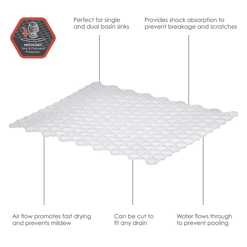 Spectrum Diversified Hexa Flexible, Trimmable Soft-Touch Mat, Easy-Draining, Modern Kitchen