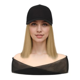 Blonde Wig for Women Short Straight Hair Extension Cap Wigs Natural Looking Hairpiece
