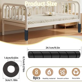Toe Protectors, 9.5" Foam Bed Leg Covers, No Adhesive, Prevent Toe-Stubbing (Black, 8pc)