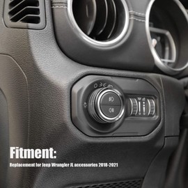 OUKENS Gear Knob Trim, Aluminium Alloy Material Air Conditioning Button Cover Suitable for Jeep Wrangler JL Accessories 2018-2021 (Black)