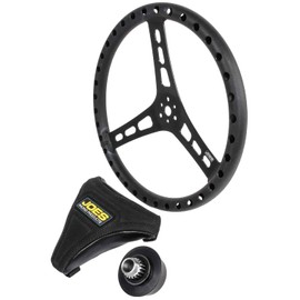 JOE'S 15" DISHED STEERING WHEEL, BLACK
