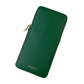 Cockatoo Leather Sunglasses Case Soft Zipper Eyeglass Pouch for Women Men (Dk Green)