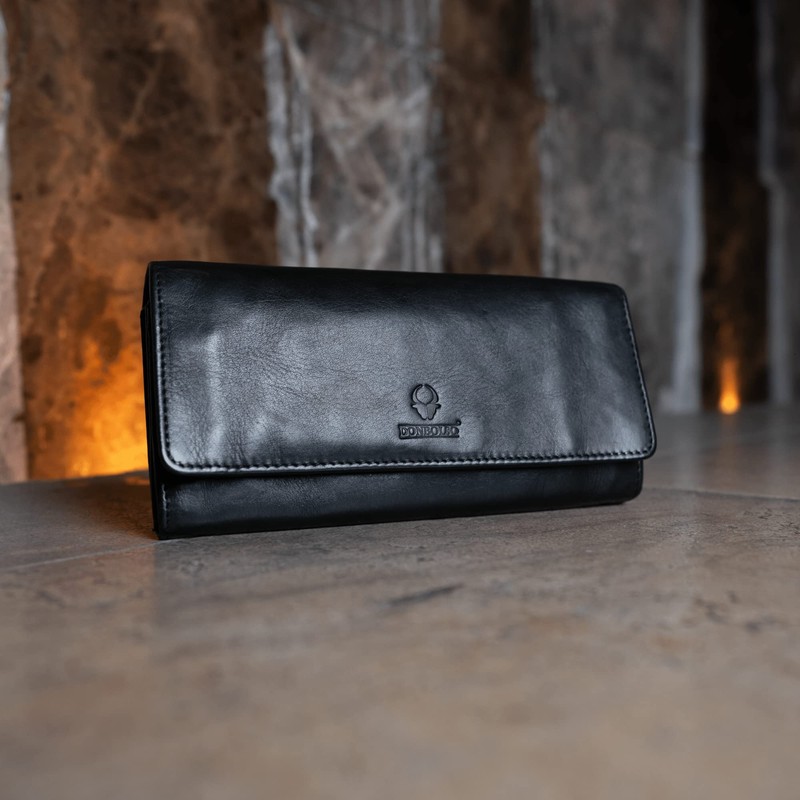 DONBLOSO Florence Women's Purse, Washed Leather with RFID Protection Florenz,