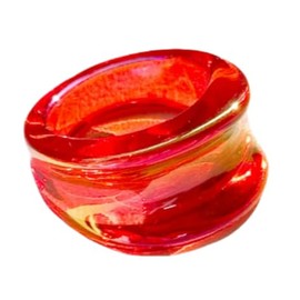 XAM Chic Resin Geometric Rings - Transparent Neon Statement Jewelry for Women Party & Daily Accessories red