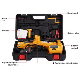 TYAYT Electric Car Jack 3 Tons /6600 lbs 12V Electric Scissor Jack, Portable Car Jack for Sedan, SUV Tire Change Replacement with Remote Control (Yellow)