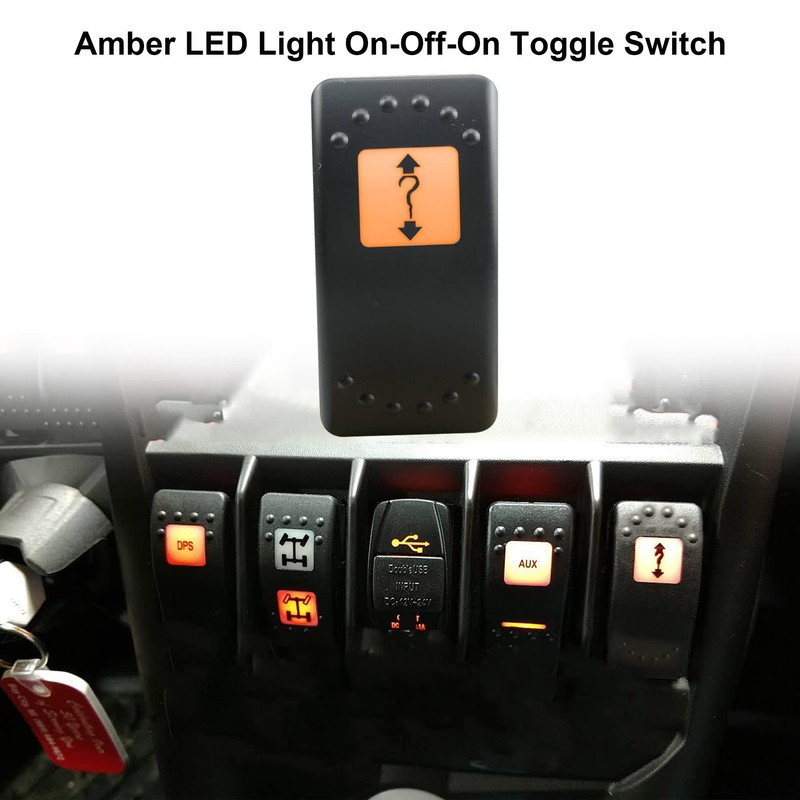 5 Pin Winch Switch Amber LED Light 710002052, Fit for