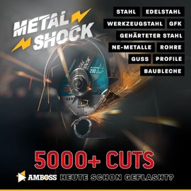 Anvil Diamond Cutting Disc Metal Shock 5000+ for Metal/Steel/Stainless Steel – 230 x 2.2 x 22.23 mm