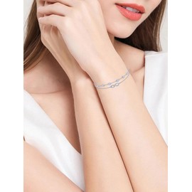 Dorunmo Infinity Bracelet Sterling Silver Ankle Bracelets for Women Hotwife Bracelet Amethyst Bracelet Summer Beach Bracelet June Birthstone Wedding Jewelry for Mom Women Wife