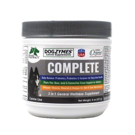 Dogzymes Complete - Probiotics, prebiotics, Glucosamine, Chondroitin, MSM and Hyaluronic Acid, Complete Skin and Coat Care (8 Ounce)