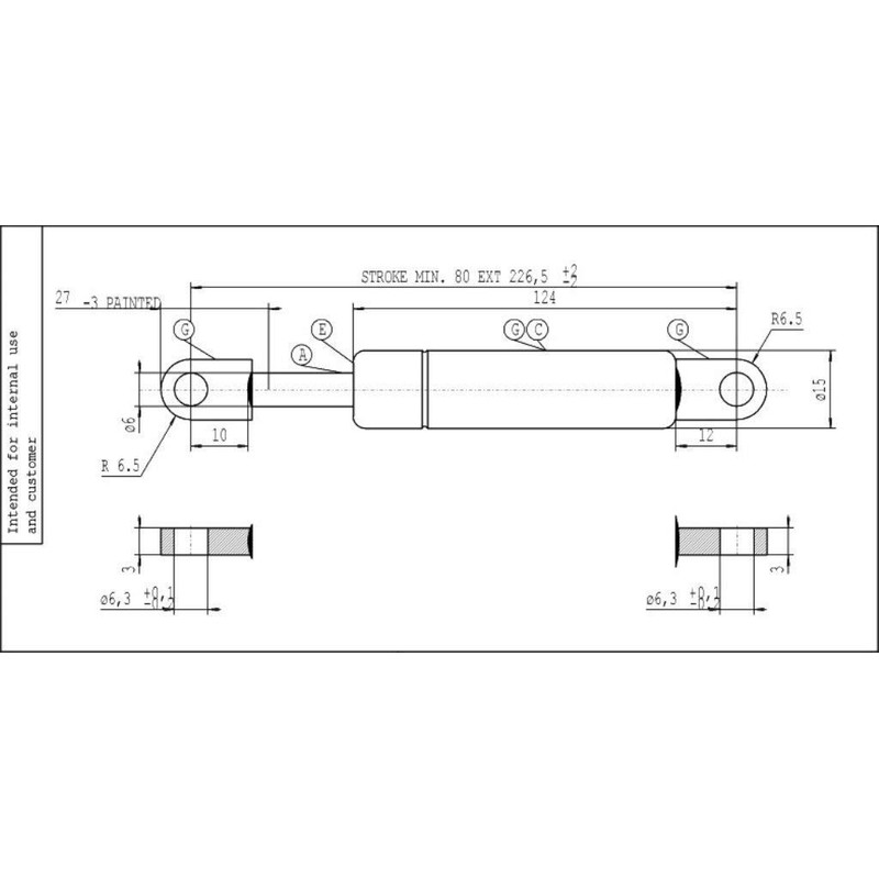 Stabilus Gas Spring Lift-O-Mat, Grey