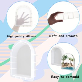 Silikonform Groß Bogen Epoxidharz Form DIY Harz Handwerk für Buchstütze Ornamente Blumen Konservieren Bogen Gipsformen Kerzenform Seifenform Groß Silikonform Gießform Haus Dekoration