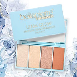 bellapierre Paleta de maquillaje ultra brillante, 4 tonos iluminadores para adaptarse a diferentes tonos de piel, no tóxico y libre de parabenos, vega