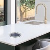 JECOMPRIS Round Countertop Working Top Flush Built-in Waste Trash Chute