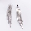 HAISWET Wedding Bridal Clear Crystal Tassel Drop Dangle Earrings Silver