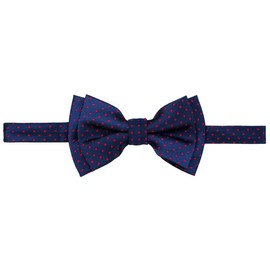 Retreez moderno Mini Lunares Woven PRE-TIED Boy 's de microfibra lazo, rojo, azul marino, (Navy Blue With Red Dots)