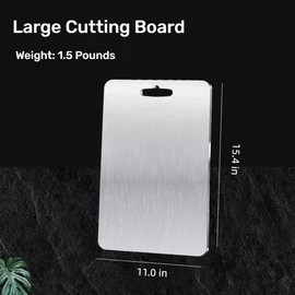 2025 New Titanium Cutting Board - 100% Pure Titanium Cutting Boards for Kitchen,stainless steel cutting board, best non toxic cutting boards for Cutting Meats, Fruits and Vegetables. (15x11 in)