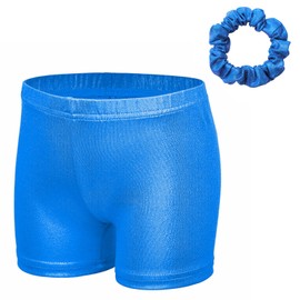 XFGIRLS Tight Shorts, Gymnastics Costumes, Ballet Costumes, Dance Costumes, Matching Plain Tight Shorts, Suitable for Girls Aged 3-14 Years, 322 Blue