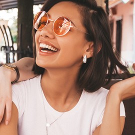 MUYAN Silver Small Long Waterdrop Earrings for Women Polished Tear Drop Earrings Jewelry