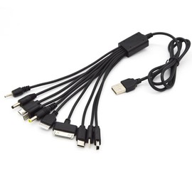 10 in 1 Multi Charging Cable, Universal Multiple Charging Cord Cable with 10 Ports for Cell Phones Speaker MP3 MP4 & More