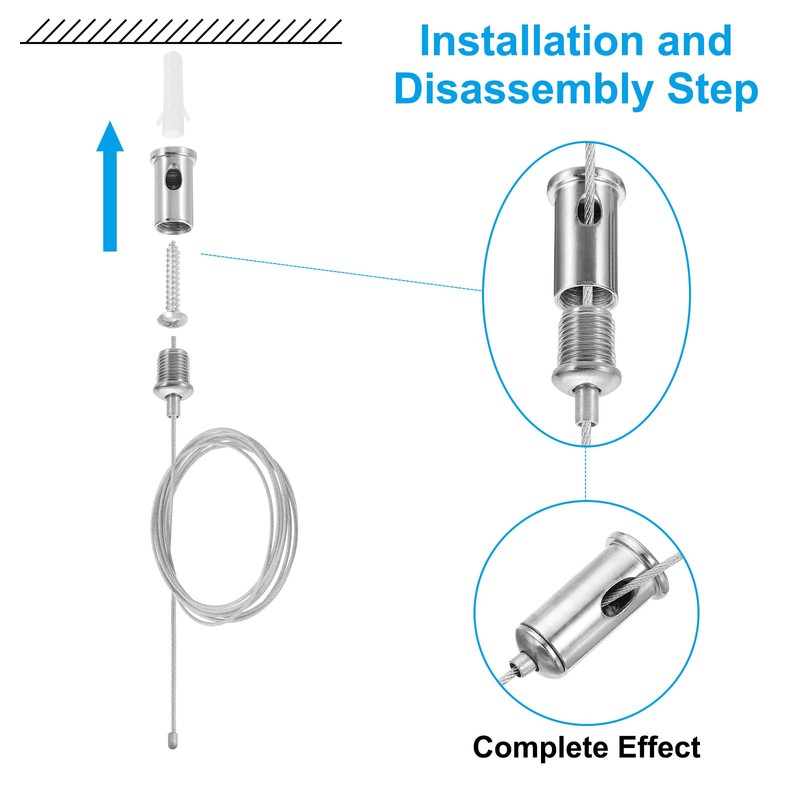 PATIKIL Cord Grip Connector 10 Pack Adjustable Steel Wire Rope