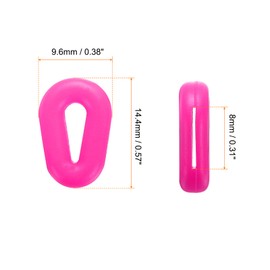 HARFINGTON 10 Pairs Glasses Ear Grip Silicone Hollow Type 14.4mm Eyeglasses Temple Grips Retainer Anti Slip Soft Eyeglass Ear Grips for Eyeglasses Sunglasses Sport Glasses, Rose Red