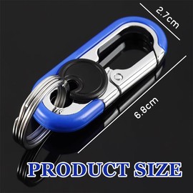 ZORTVUL Pack of 3 Key Chain Carabiner Car Key Ring Key Ring Key Ring for Car Motorcycle Bicycle Gift for Men Women, Blue, black, orange