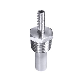 0.5 Micron Inline Oxygenation Diffusion Stone, 1/2" NPT Hose Barb Stainless Steel Aeration Stone Carbonating Stone with 1/4" Barb for Home Brewing Beer