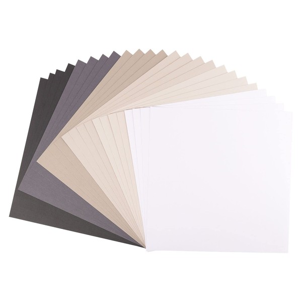 Vaessen Creative Florence Scrapbook-Papier 216 g 12x12-x24 Blatt-Multipack, schwarz, Paper,