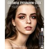 Bastone per ombretto con glitter marrone scuro, girevole, cremoso, effetto