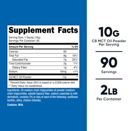 Nutricost C8 MCT Oil Powder 2LBS (32oz) - 95% C8 MCT Oil Powder