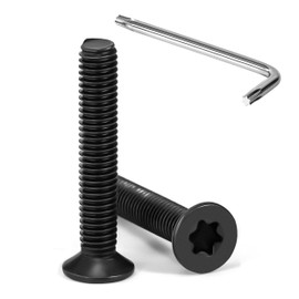 Tunejoy Pack of 20 M5 x 30 mm Countersunk Screws Torx Black Countersunk Screws Stainless Steel A2 V2A Machine Screws Countersunk Head Hexagon Socket Full Thread with T25 Allen Key