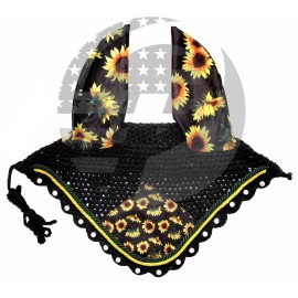 PRO IRON GEAR SUNFLOWER Horse Ear Bonnet/Net/Hoo - PONY