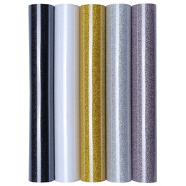 Set of 5 Glitter A4 Transfer Film/Textile Film for Ironing on Textiles – Perfectly Suitable for Plotter