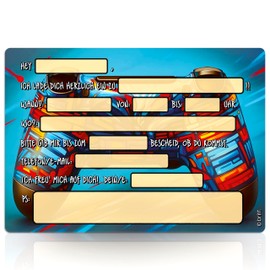 brint. 12 x Invitation Cards Children's Birthday Boys & Girls Gaming Controller Design for Cool Gamers Birthday Invitations for Party Invitations for Boys Birthday Children Game