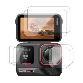 For Insta360 Ace Pro 2 Film Protective Film Glass Film Tempered Glass [NOUKAJU] Insta360 Ace Pro 2 Action Camera Protective Film (2 Sheets) + Camera Glass Film (2 Sheets) + Front Screen Film (2