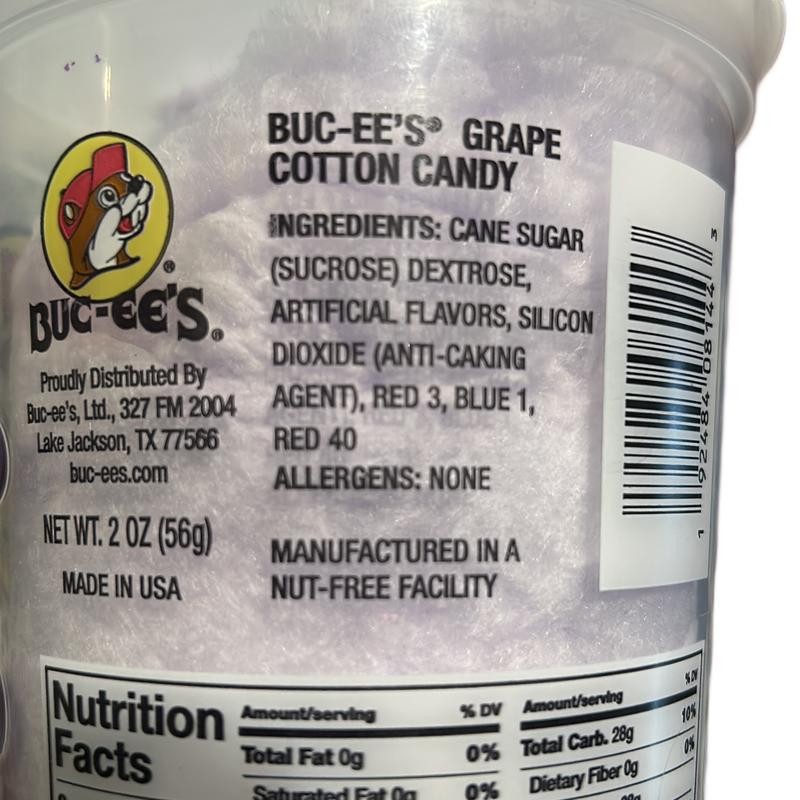 Buc-ee’s Sweet Fluffy Sugar Cotton Candy - Specification: Watermelon, Grape,