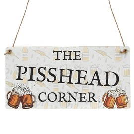 Second Ave Funny Corner Wooden Hanging Rectangle Home Bar Garden Sign Plaque