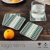 LAGO TERRA Set of 4 Leaf Print Drinks Coasters in