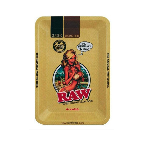 RAW 18601 Girl Mini Metal Rolling Tray 18,0 x 12,5 cm, ferro