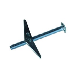 1/4" x 4" Toggle Bolts/Mushroom Head/Combo Drive/Steel/Zinc/Anchor Size: 1/4" / Screw Size: 1/4-20 x 4 / Drill Bit/Hole Size: 5/8" (Carton: 50 pcs)