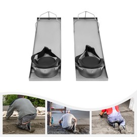 Concrete Stainless Steel Knee Boards with Knee Pads, 28'' x 8'' Concrete Pair Moving Sliders w/Board Straps for Concrete Finishing