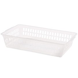 12 x Storage Baskets Small – Transparent – 25 x 15 – Baskets – Plastic Basket – Organiser – Storage Bathroom Basket Children's Room Household