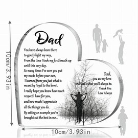 Room Decor Heart Shaped Dad Acrylic Ornament, Modern Acrylic Plaque, Plaque Gift, Home Decor for Living Room Bedroom Office