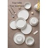 FOBENTA 24 Piece White Ceramic Dinnerware Set,Elegant Dish Set for