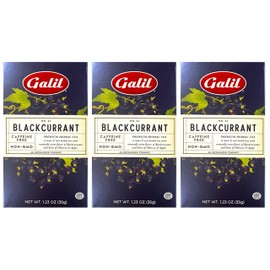 Galil Black Currant Tea Pack of 3 – Caffeine-Free Herbal Tea, Certified Kosher Tea – Non-GMO Fruit Teabags 20 Count, 60 Tea Sachets Total (Pack of 3)
