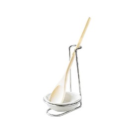 Wolfcut Chrome Plated Spoon Holder with Ceramic Bowl