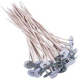 100pcs ECO8 Wicks for Soy Candles, 6 inch Pre-Waxed Candle Wick for Candle Making,Thick Candle Wick with Base