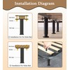 4 Adjustable Height Bed Support Legs,Heavy Duty Metal Bed Frame