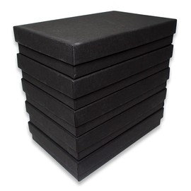 N'icePackaging 50 Qty - Matte Black-Kraft Cotton Filled Gift Boxes - Size 5 7/16" x 3 1/2" x 1" - USA Made - Holidays/Birthdays/Sales/Storage/Display/Travel